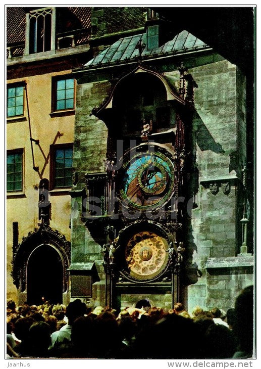 The Old Town Clock - Praha - Prague - Czech - Czechoslovakia - used 1977 - JH Postcards