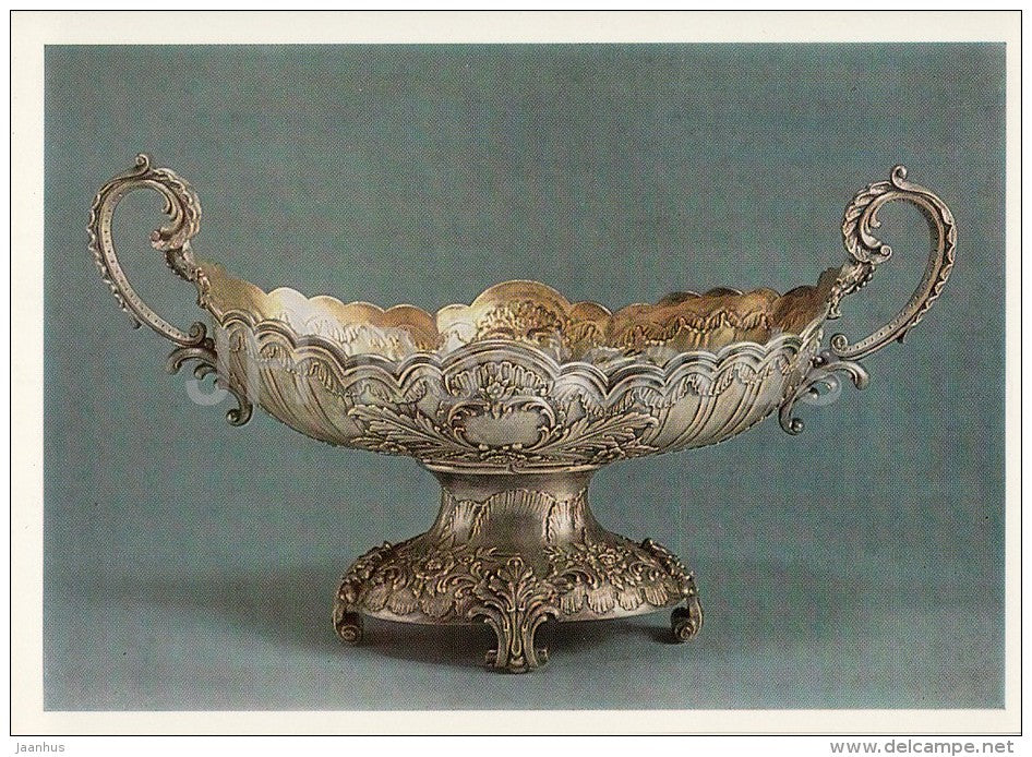 Standing Dish - silver - Silverwork by Russian Master Jewellers - 1987 - Russia USSR - unused - JH Postcards