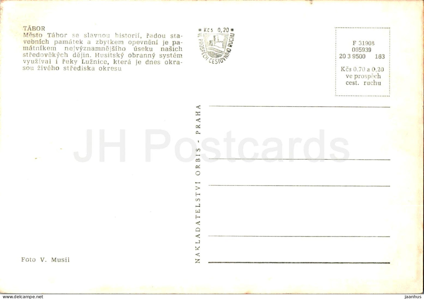 Tabor - General view  - Czech Repubic - Czechoslovakia - unused