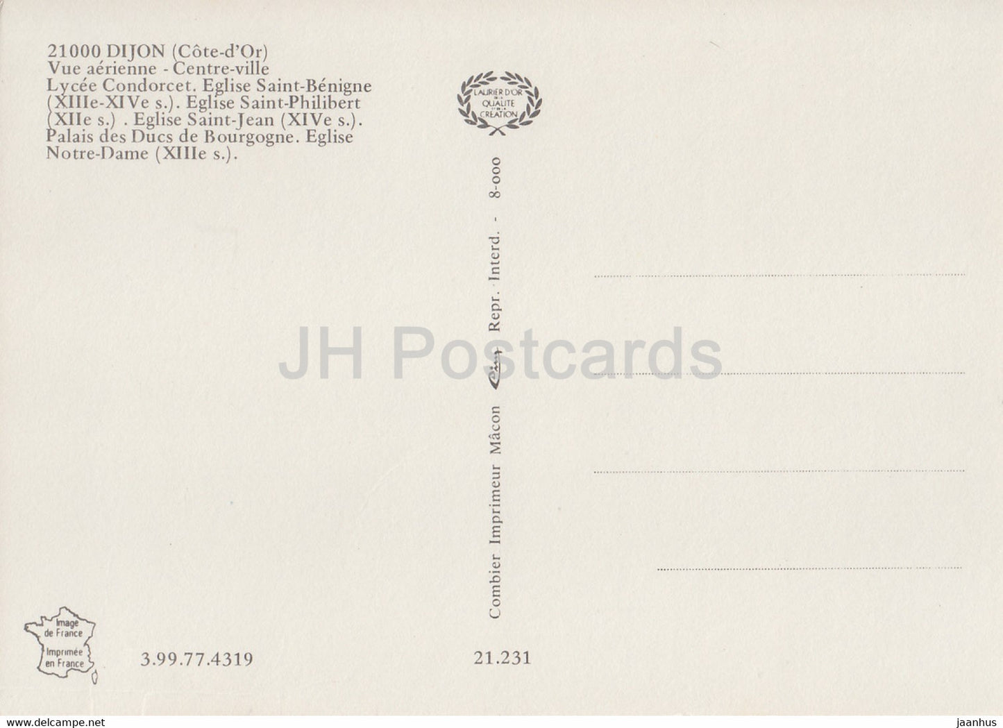Dijon - Vue Aerienne - Centre Ville - Lycée Condorcet - Eglise Saint Benigne - 21000 - France - inutilisé