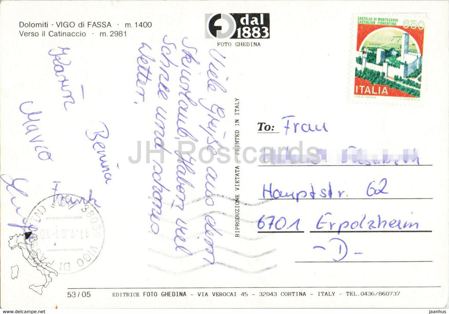 Dolomiti - Vigo di Fassa - verso il Catinaccio - 1991 - Italie - occasion