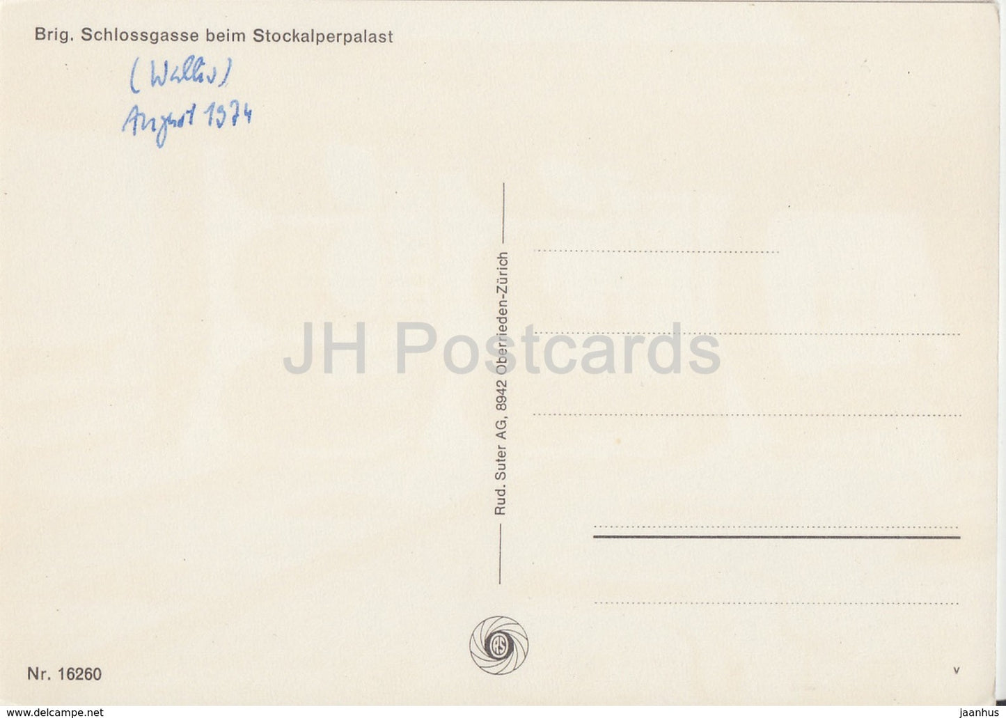 Brig - Brigue - Schlossgasse beim Stockalperpalast - château - 16260 - 1974 - Suisse - d'occasion