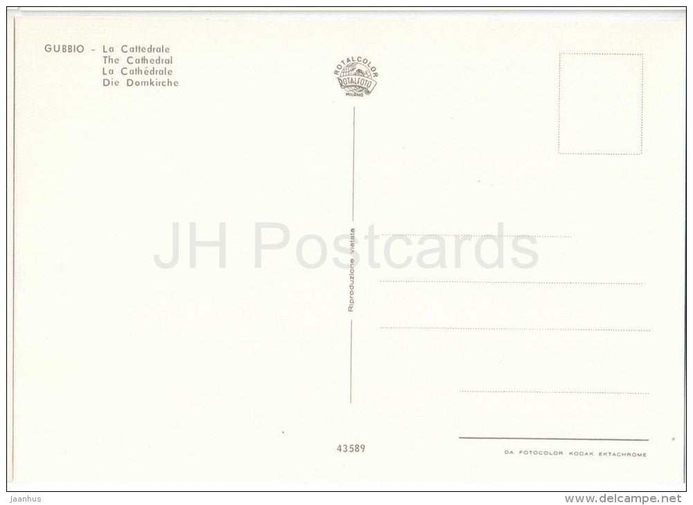 La Cattedrale - cathedral - Gubbio - Perugia - Umbria - 43589 - Italia - Italy - unused - JH Postcards