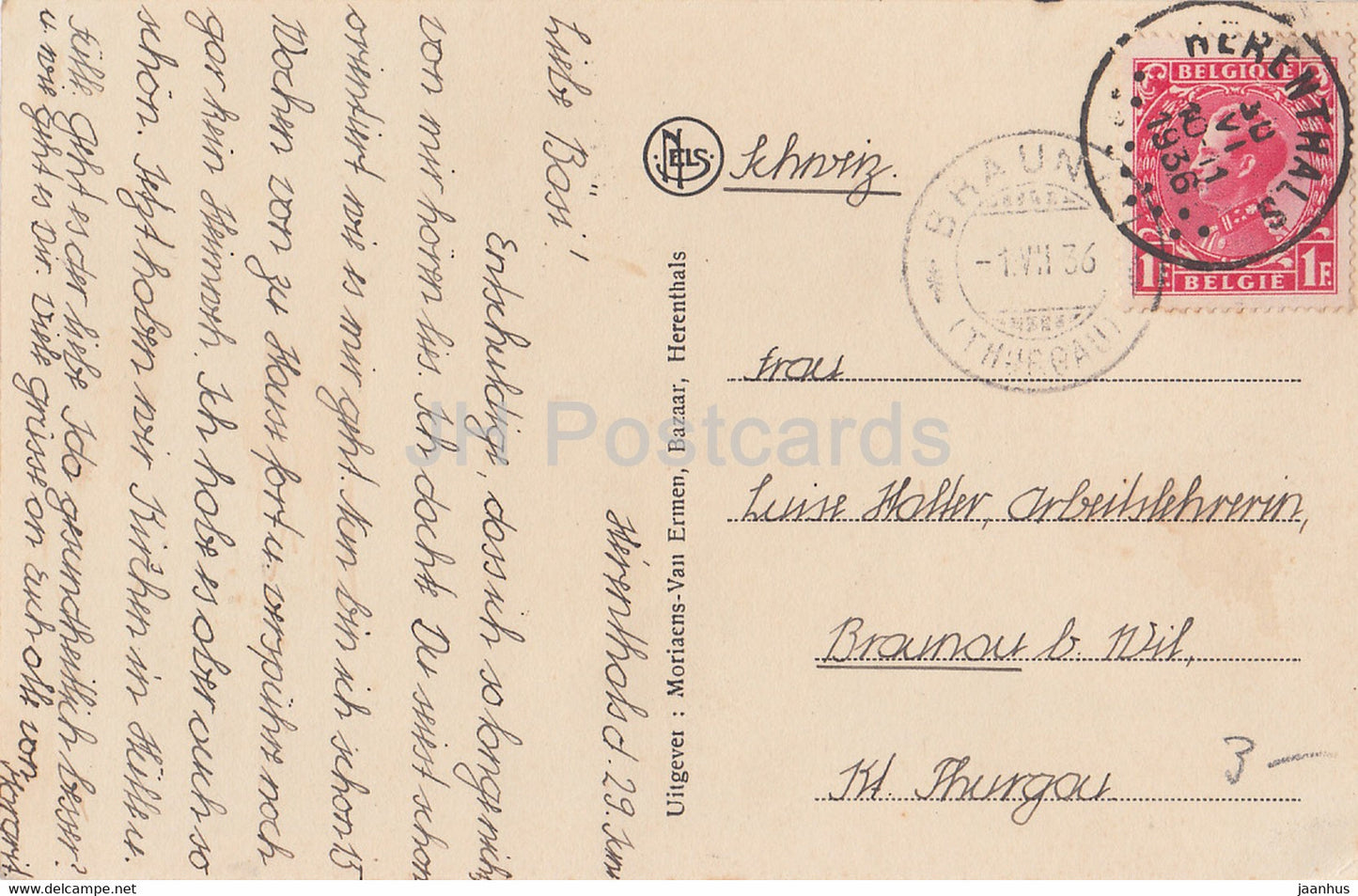 Herenthals - Herentals - Kasteel Lepaige - chateau - castle - old postcard - 1936 - Belgium - used