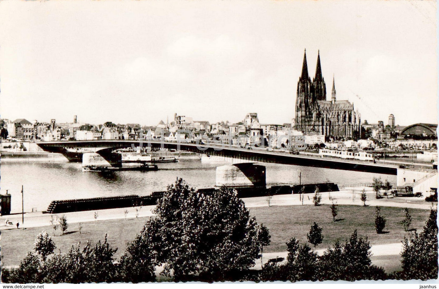 Koln am Rhein - Cologne - Neue Brucke - bridge - old postcard - Germany - unused - JH Postcards