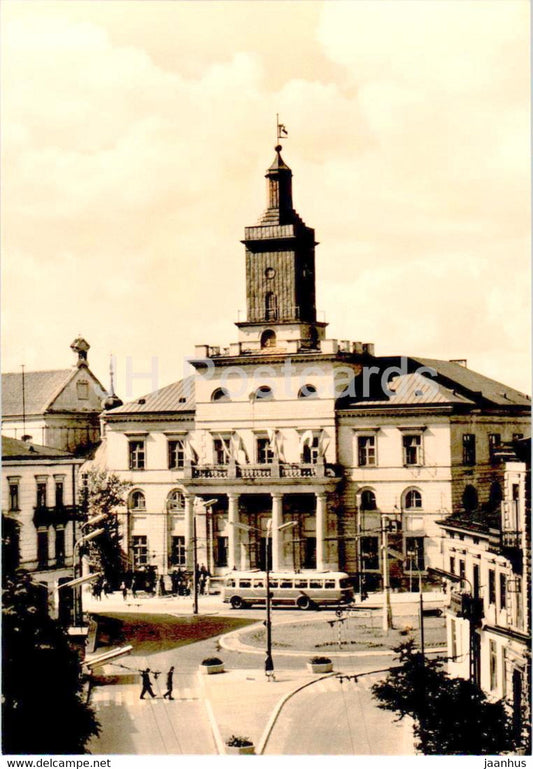 Lublin - Ratusz - obecnie siedziba Prezydium MRN - Town Hall - Municipal Council - bus - old postcard - Poland - unused - JH Postcards