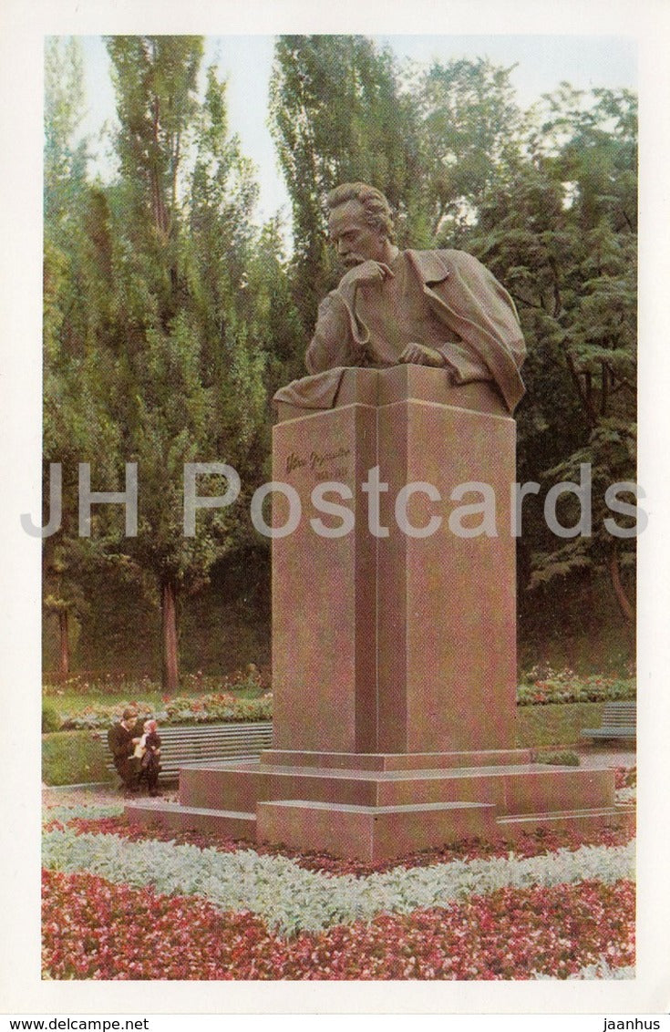 Kyiv - Kiev - monument to Ukrainian poet Ivan Franko - Ukraine USSR - unused - JH Postcards