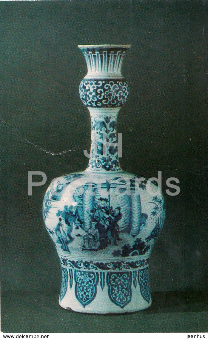 Vase depicting scenes from the Chinese theatrical performances - 1 - Faience - Delftware - 1974 - Russia USSR - unused - JH Postcards