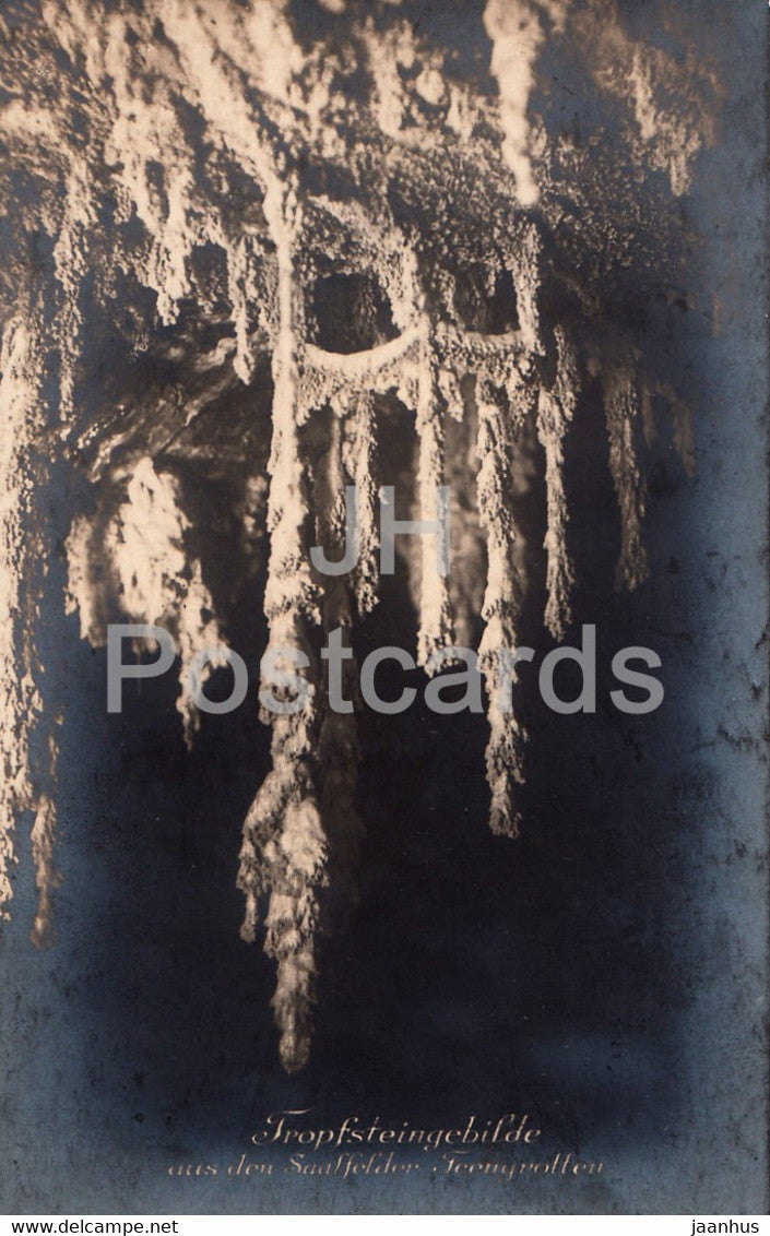 Die Feengrotten von Saalfeld in Thuringen - Tropfsteingruppe in der Venezianischen Grotte old postcard - Germany - used - JH Postcards