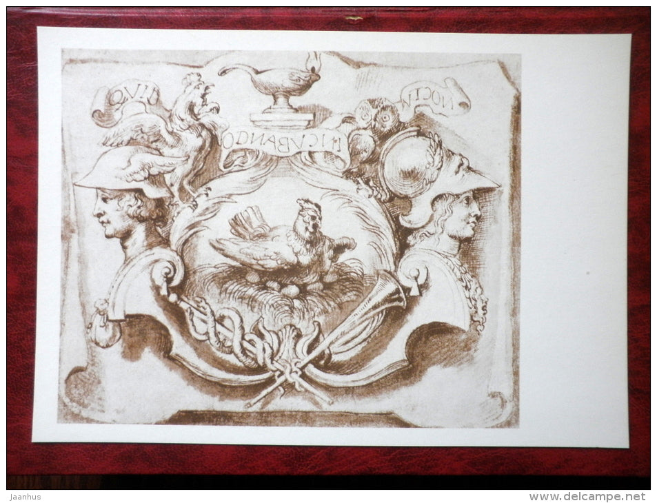 Drawing by Peter Paul Rubens - Jan van Meers trade-mark , 1624 - maxi card - flemish art - 1977 - unused - JH Postcards