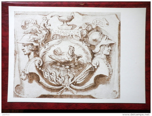 Drawing by Peter Paul Rubens - Jan van Meers trade-mark , 1624 - maxi card - flemish art - 1977 - unused - JH Postcards