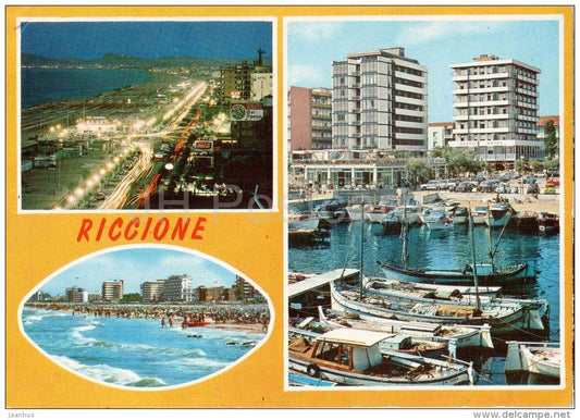 beach , sailing boat - Riccione - Rimini - Emilia-Romagna - 114 - Italia - Italy - used - JH Postcards