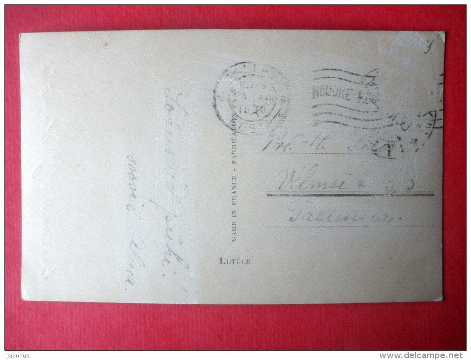 woman - lady - flowers - Lutece 2619 - circulated in Estonia Tallinn 1930 - JH Postcards