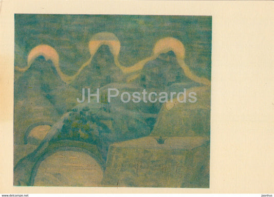 painting by M. Ciurlionis - Sonata of the Grass Snake . Finale - Lithuanian art - 1978 - Lithuania USSR - unused - JH Postcards