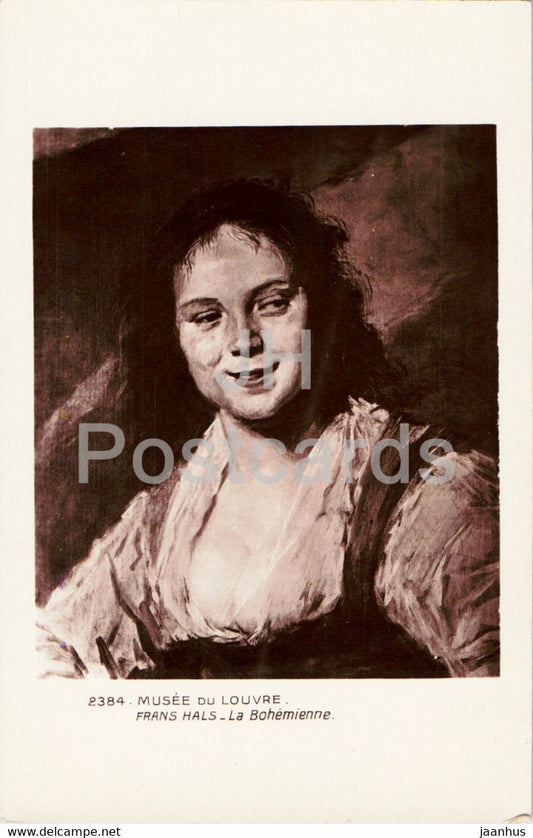 painting by Frans Hals - La Bohemienne - 2384 - Dutch art - Louvre - old postcard - France - unused - JH Postcards