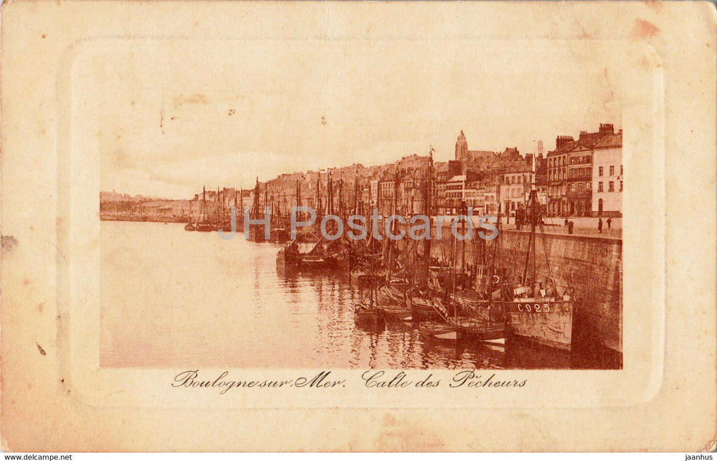 Boulogne sur Mer - Calle des Pecheurs - ship - boat - old postcard - 1917 - France - used - JH Postcards
