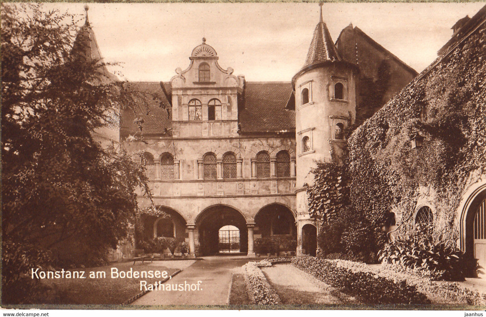 Konstanz am Bodensee - Rathaushof - old postcard - 3 - Germany - unused - JH Postcards