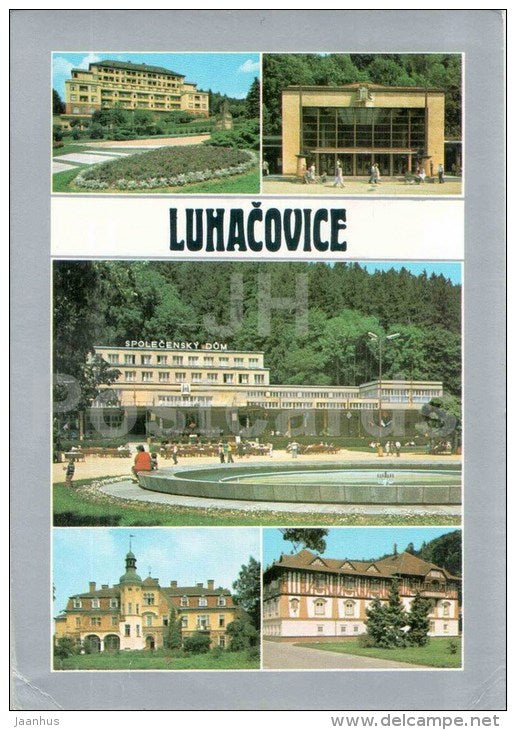 Luhacovice - spa - architecture - town views - Czechoslovakia - Czech - used 1986 - JH Postcards