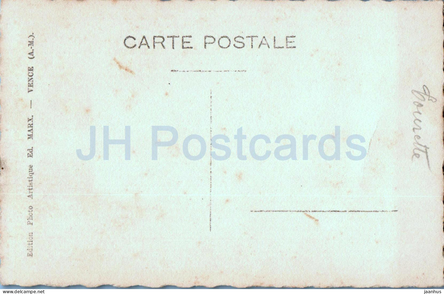 Cote d'Azur - Vence - street - old postcard - France - unused