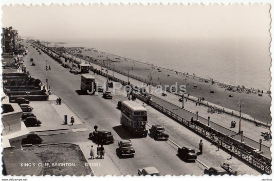 Brighton - King' s Cliff - bus - cars - beach - D/12331 - 1961 - United Kingdom - England - used - JH Postcards