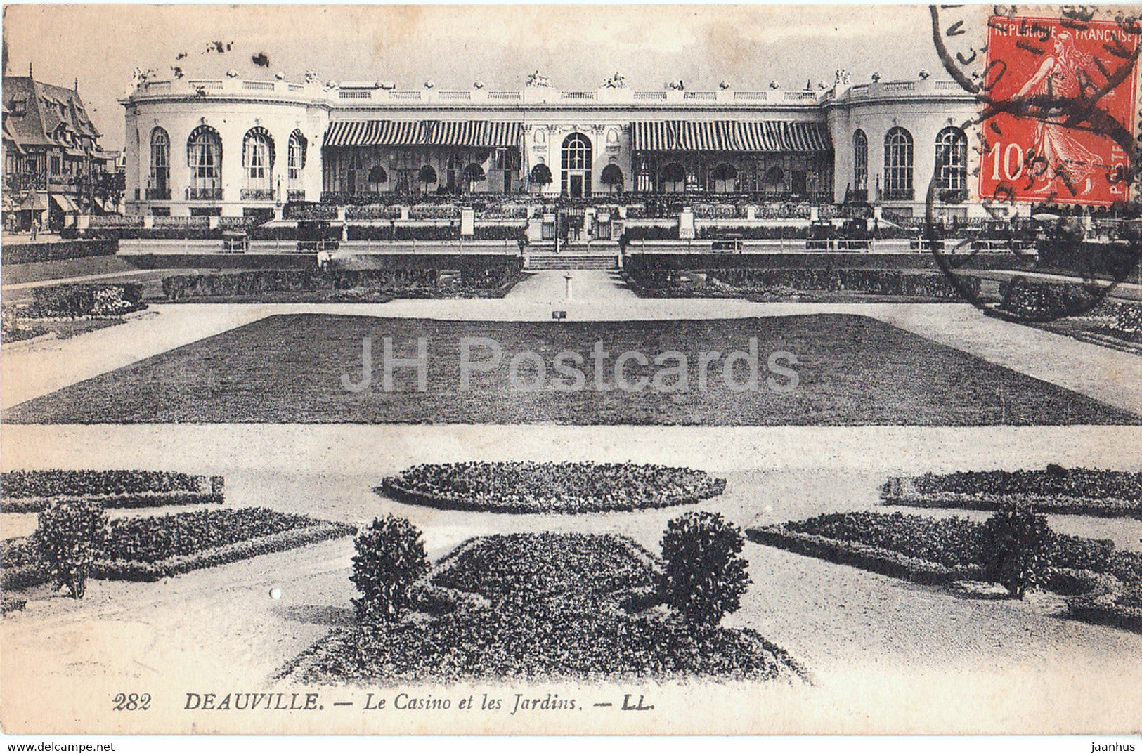 Deauville - Le Casino et les Jardins - 282 - old postcard - France - used - JH Postcards