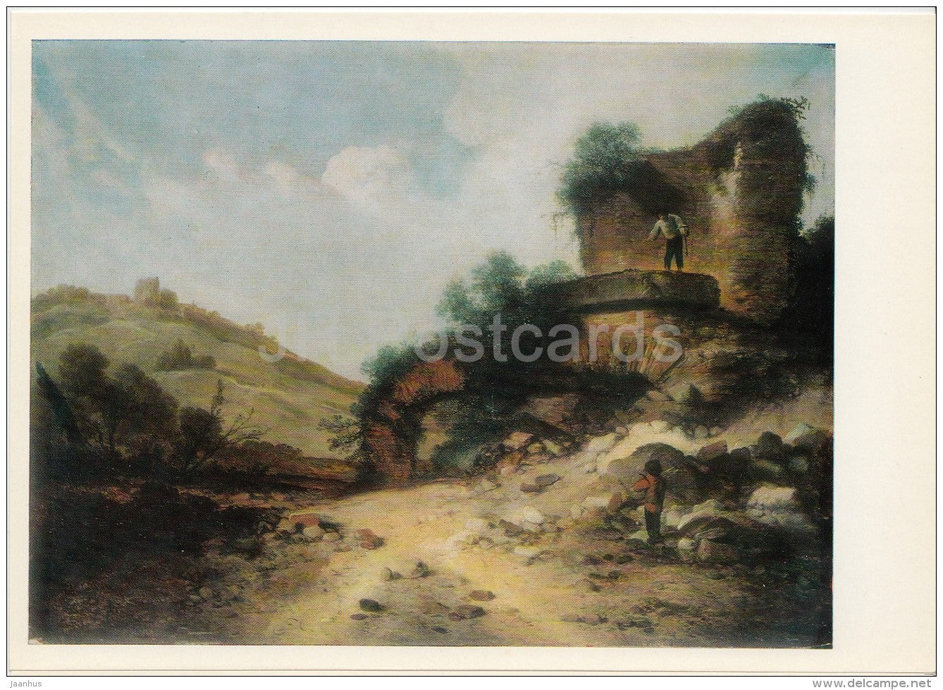 painting by Jacobus Sibrandi Mancadan - Ruins of a Castle - Dutch art - large format - 1974 - Russia USSR - unused - JH Postcards