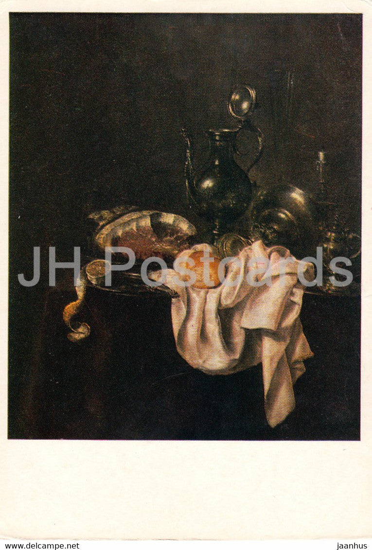 painting by Willem Claesz Heda - Ham and silverware - Dutch art - 1981 - Russia USSR - unused - JH Postcards
