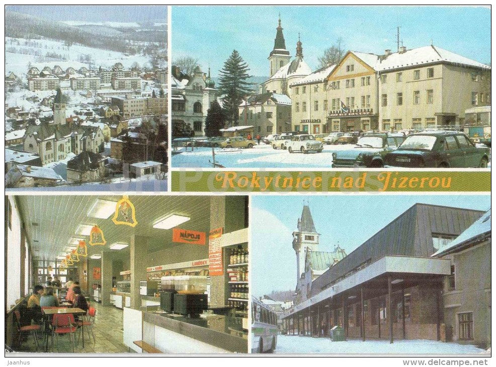Rokytnice nad Jizerou - town views - architecture - Czechoslovakia - Czech - used 1986 - JH Postcards