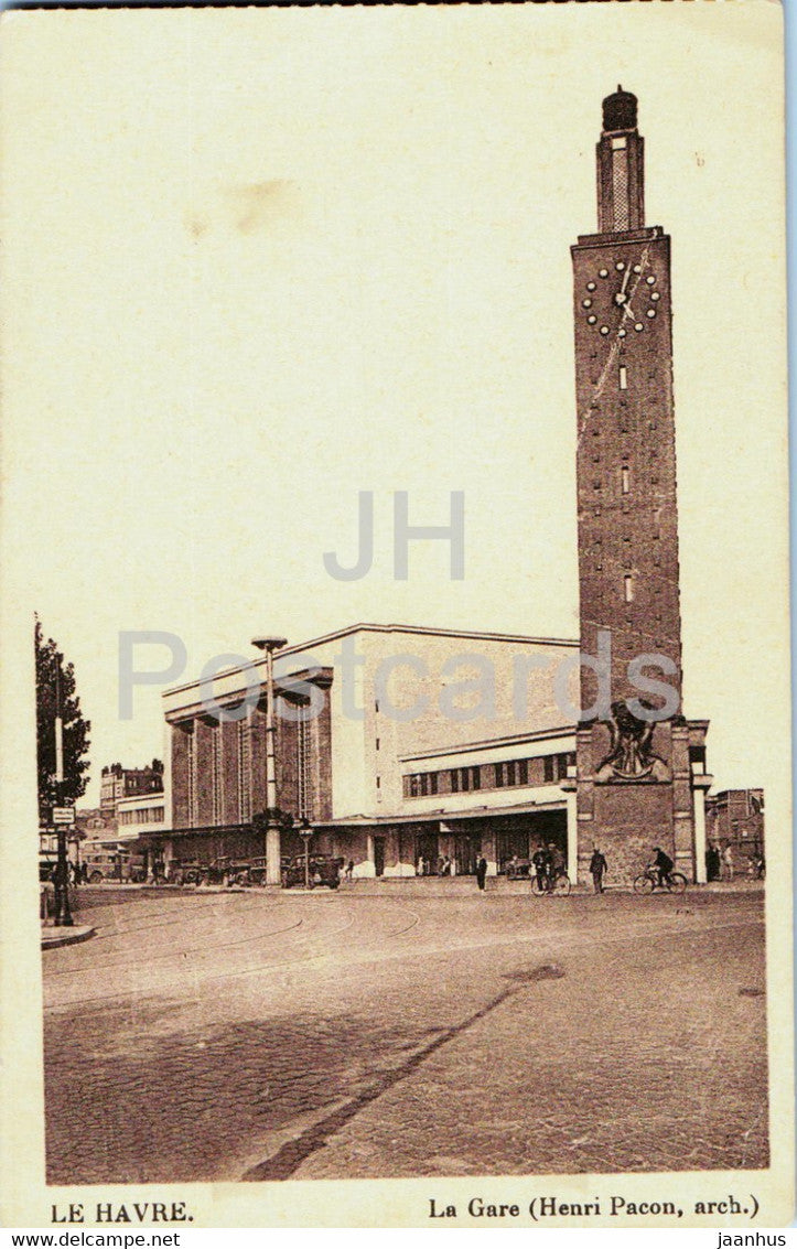 Le Havre - La Gare - Henri Pacon arch. - railway station - old postcard - France - unused - JH Postcards