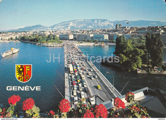 Geneva - Geneve - Le Pont du Mont Blanc - 1977 - Switzerland - unused - JH Postcards