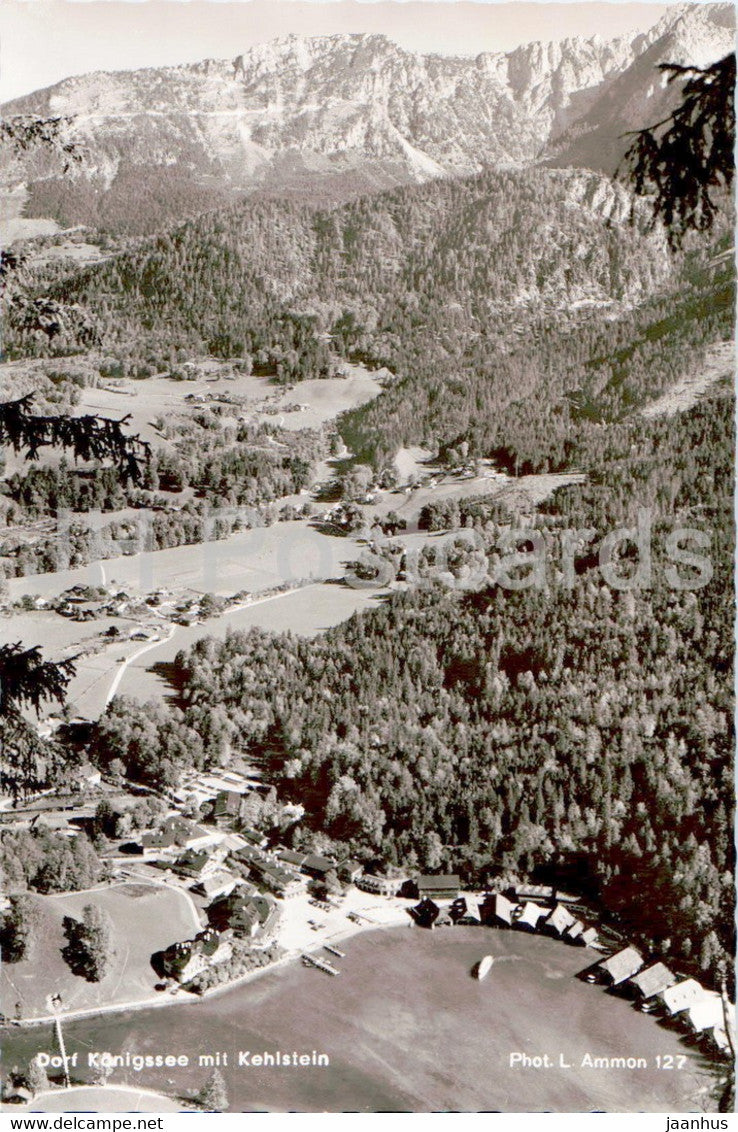 Dorf Konigssee mit Kehlstein - old postcard - Germany - unused - JH Postcards