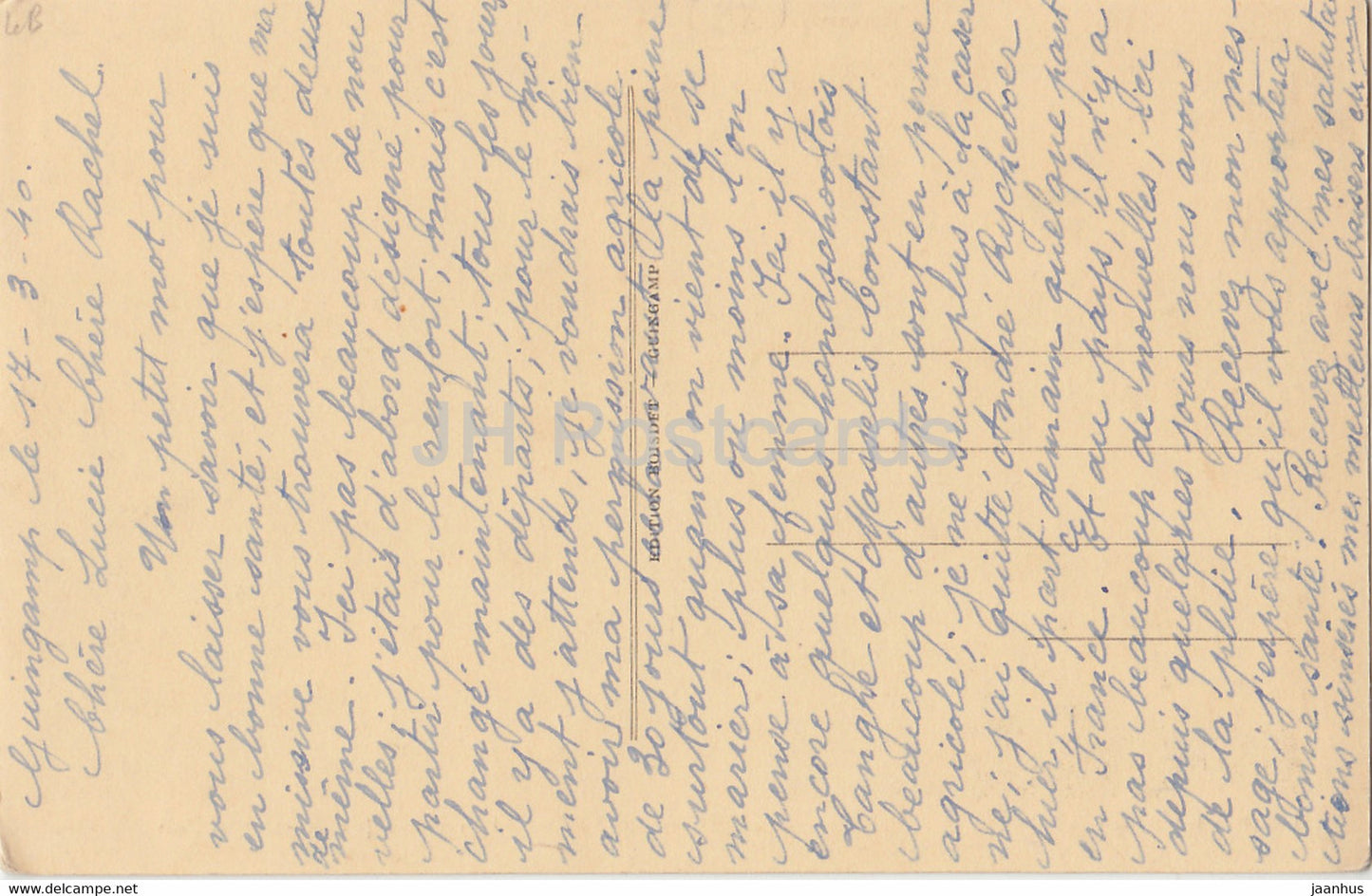 Guingamp - La Place du Centre et la Basilique ND de Bon Secours - alte Postkarte - 1940 - Frankreich - gebraucht