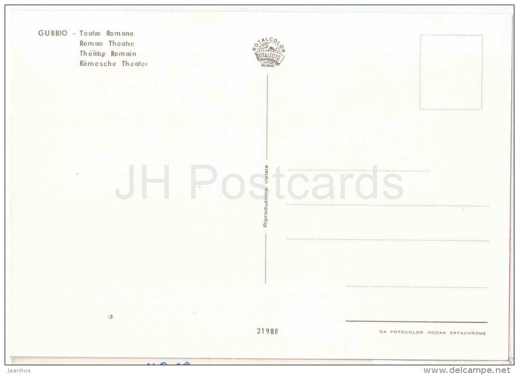 Teatro Romano - Roman Theatre - Gubbio - Perugia - Umbria - 21988 - Italia - Italy - unused - JH Postcards
