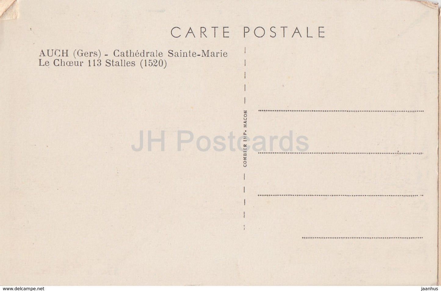 Auch - Cathédrale Sainte Marie Le Choeur 113 Stalles - cathédrale - carte postale ancienne - France - inutilisée