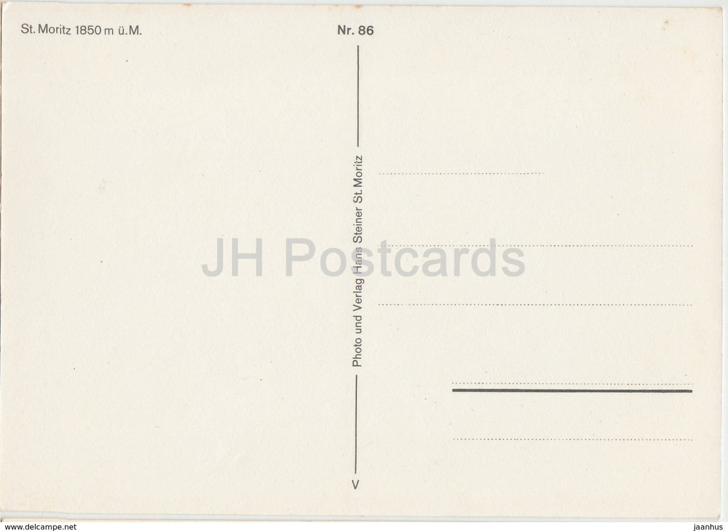 St Moritz 1850 m - 86 - Switzerland - unused