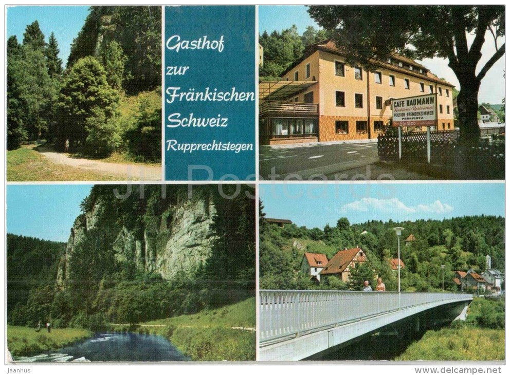 Gasthof zur Fränkischen Schweiz Rupprechtstegen - Gasthof-Pension-Konditorei Baumann - Germany - 1994 gelaufen - JH Postcards