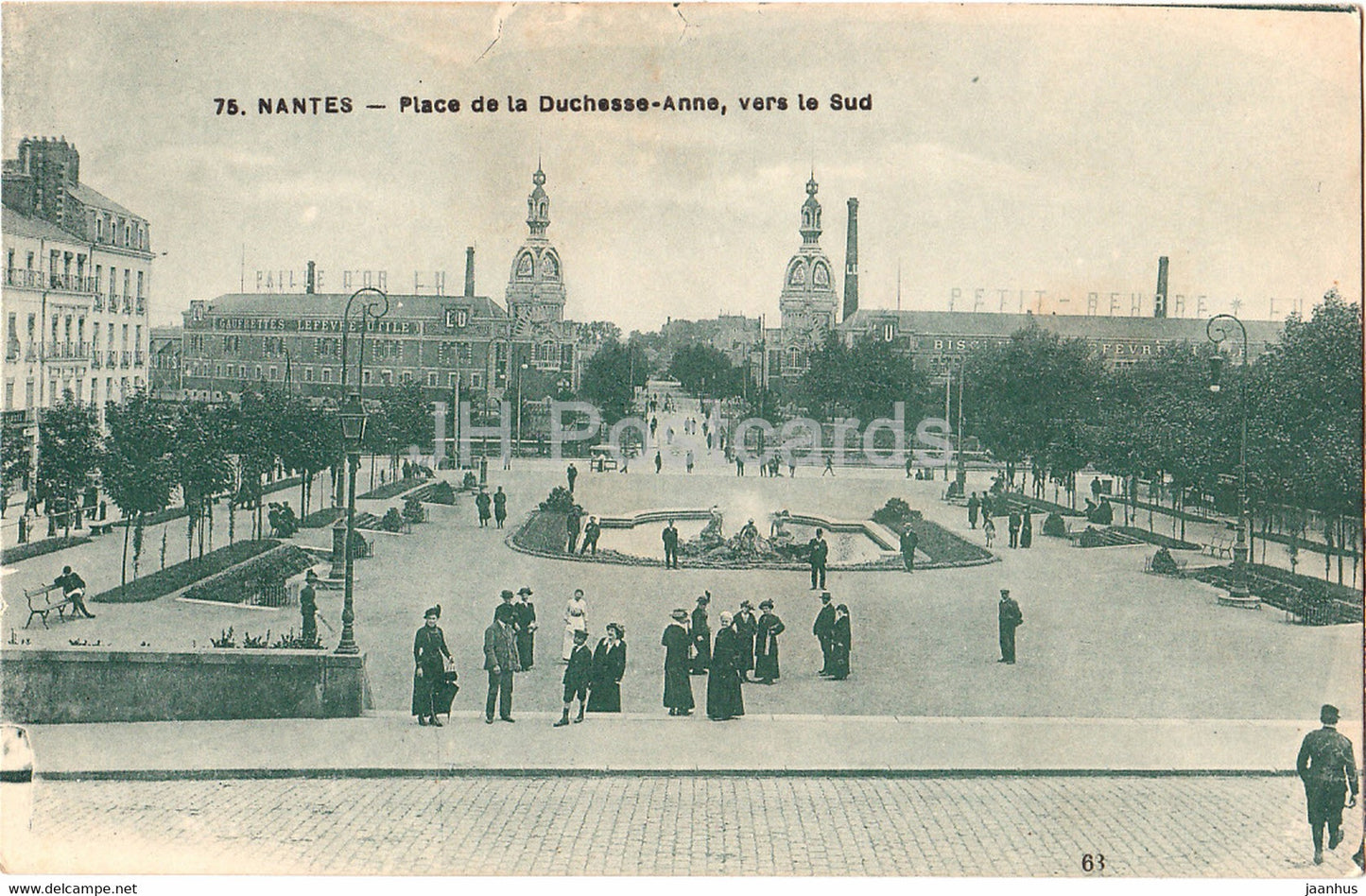 Nantes - Place de la Duchesse Anne - Vers le Sud - 75 - old postcard - France - unused - JH Postcards