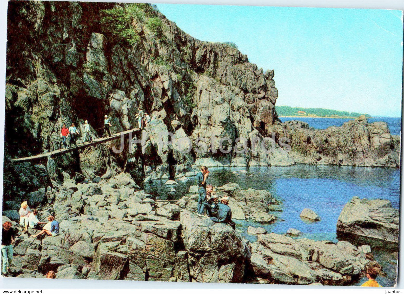 Bornholm - the entrance to The Black Pot at Ro - sea - 1974 - Denmark - used - JH Postcards