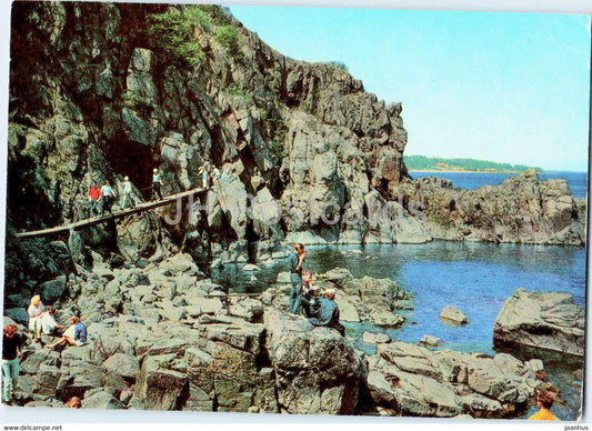 Bornholm - the entrance to The Black Pot at Ro - sea - 1974 - Denmark - used - JH Postcards