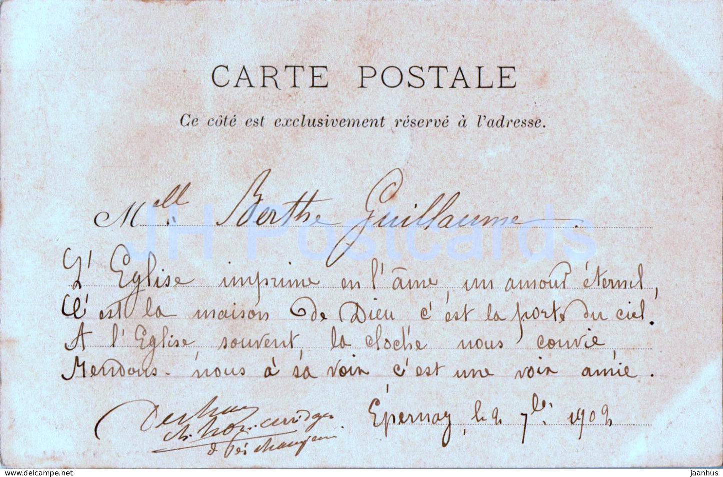 Eglise d'Ay - église - Bonnard - carte postale ancienne - 1902 - France - occasion 