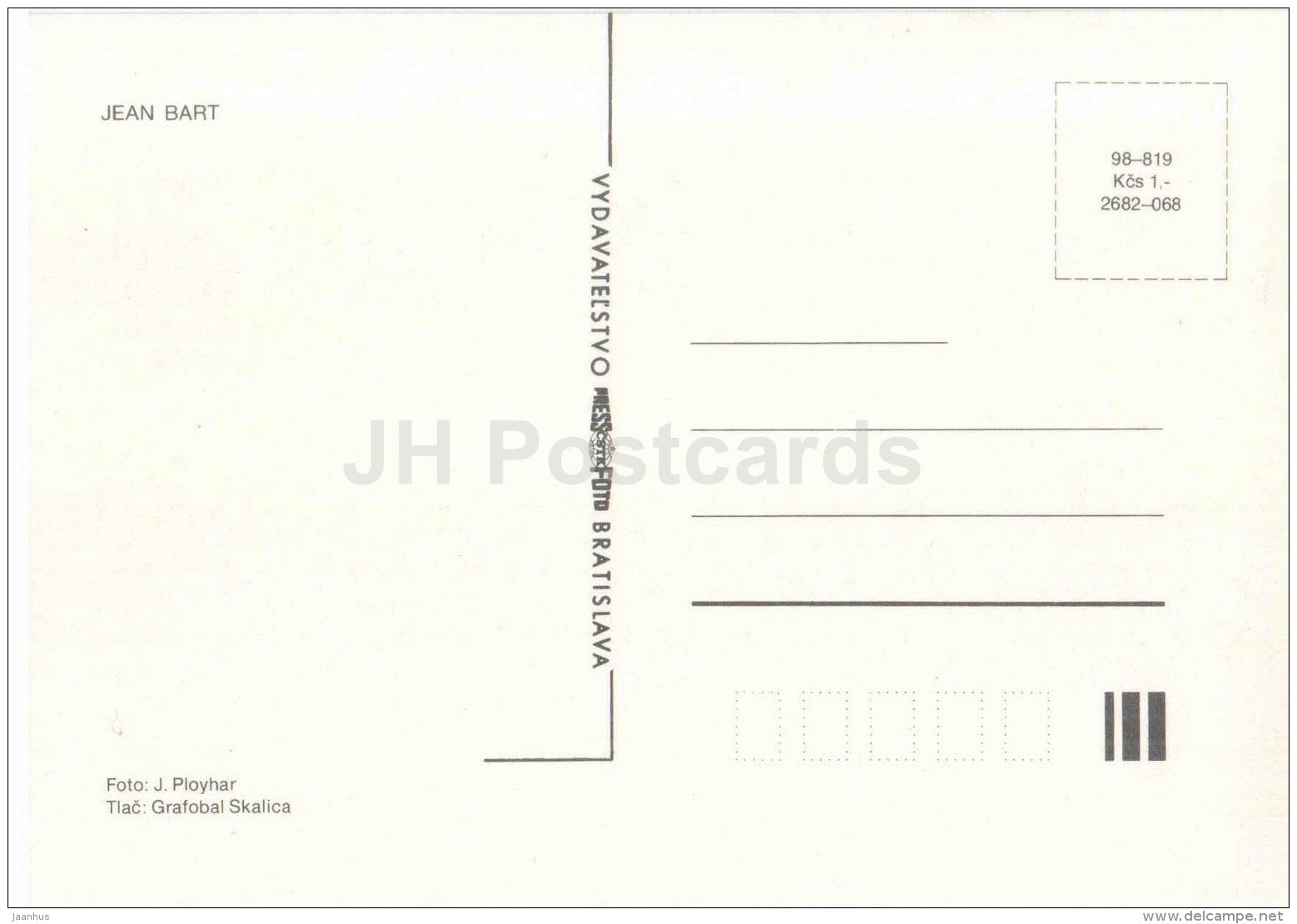 Jean Bart - dahlia - flowers - Slovakia - Czechoslovakia - unused - JH Postcards
