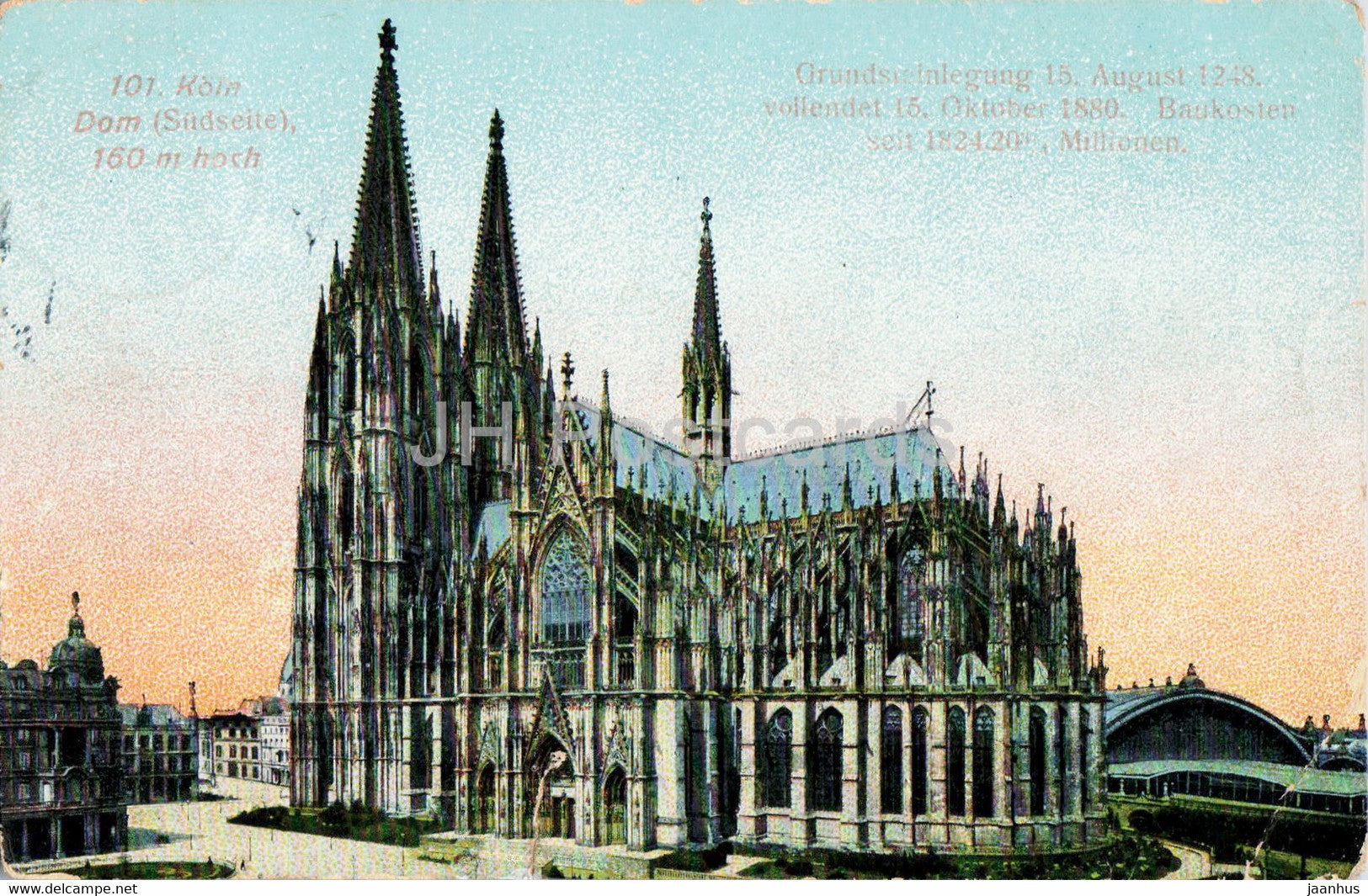 Koln - Cologne - Dom - Sudseite - cathedral - old postcard - 1910 - Germany - used - JH Postcards