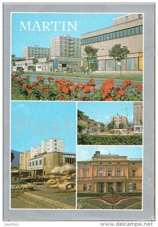 Martin - architecture - town views - Czechoslovakia - Slovakia - used 1989 - JH Postcards
