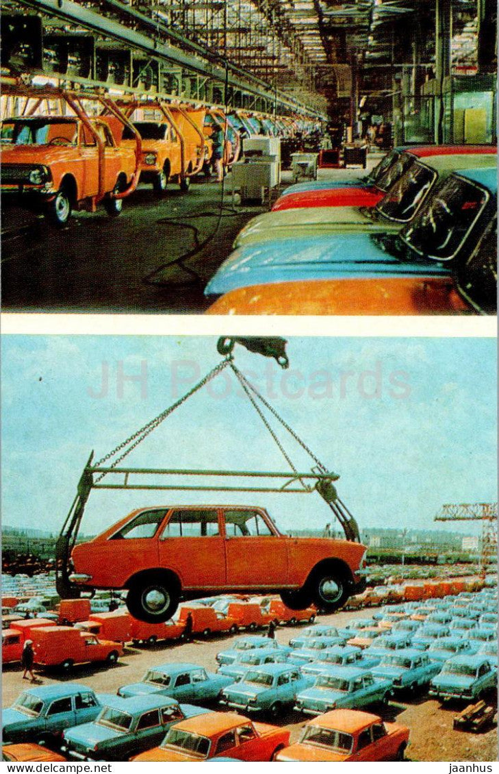 Izhevsk - main car assembly line of Moskvich 412 - car - 1978 - Udmurtia - Russia USSR - unused - JH Postcards