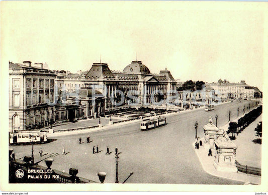 Bruxelles - Brussels - Palais du Roi - Royal Palace - tram - old postcard - Belgium - unused