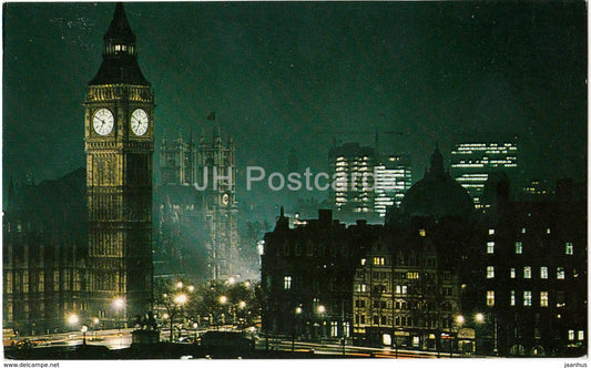 London - Westminster by Night - United Kingdom - England - used - JH Postcards