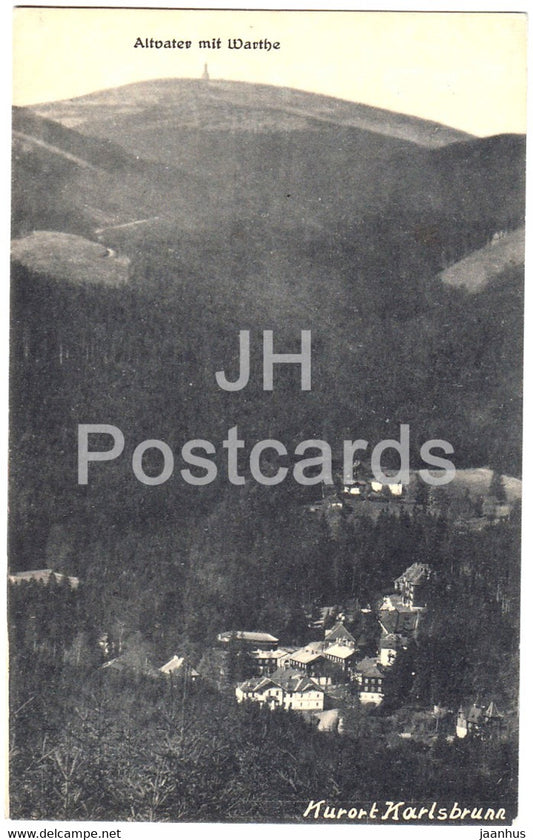 Altvater mit Warthe - Kurort Karlsbrunn - Karlova Studanka - old postcard - 1921 - Czech Republic - used - JH Postcards
