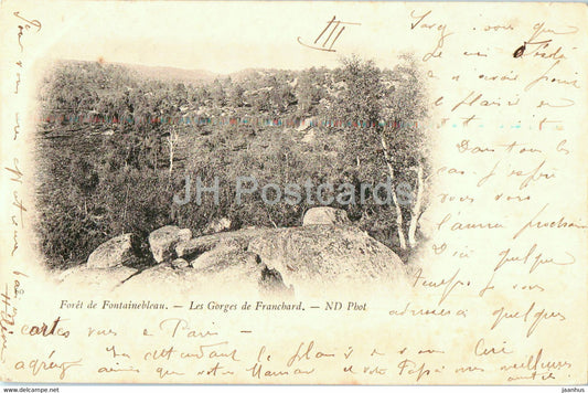 Foret de Fontainebleau - Les Gorges de Franchard - 60 - old postcard - France - used - JH Postcards