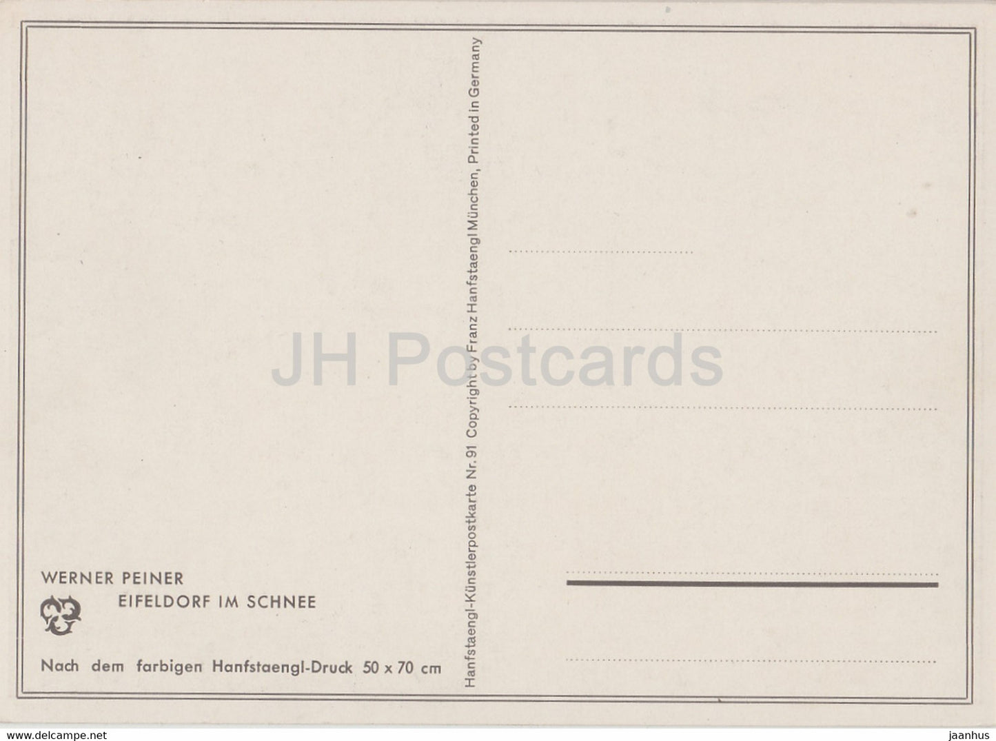 painting by Erner Peiner - Eifeldorf im Schnee - 91 - German art - Germany - unused