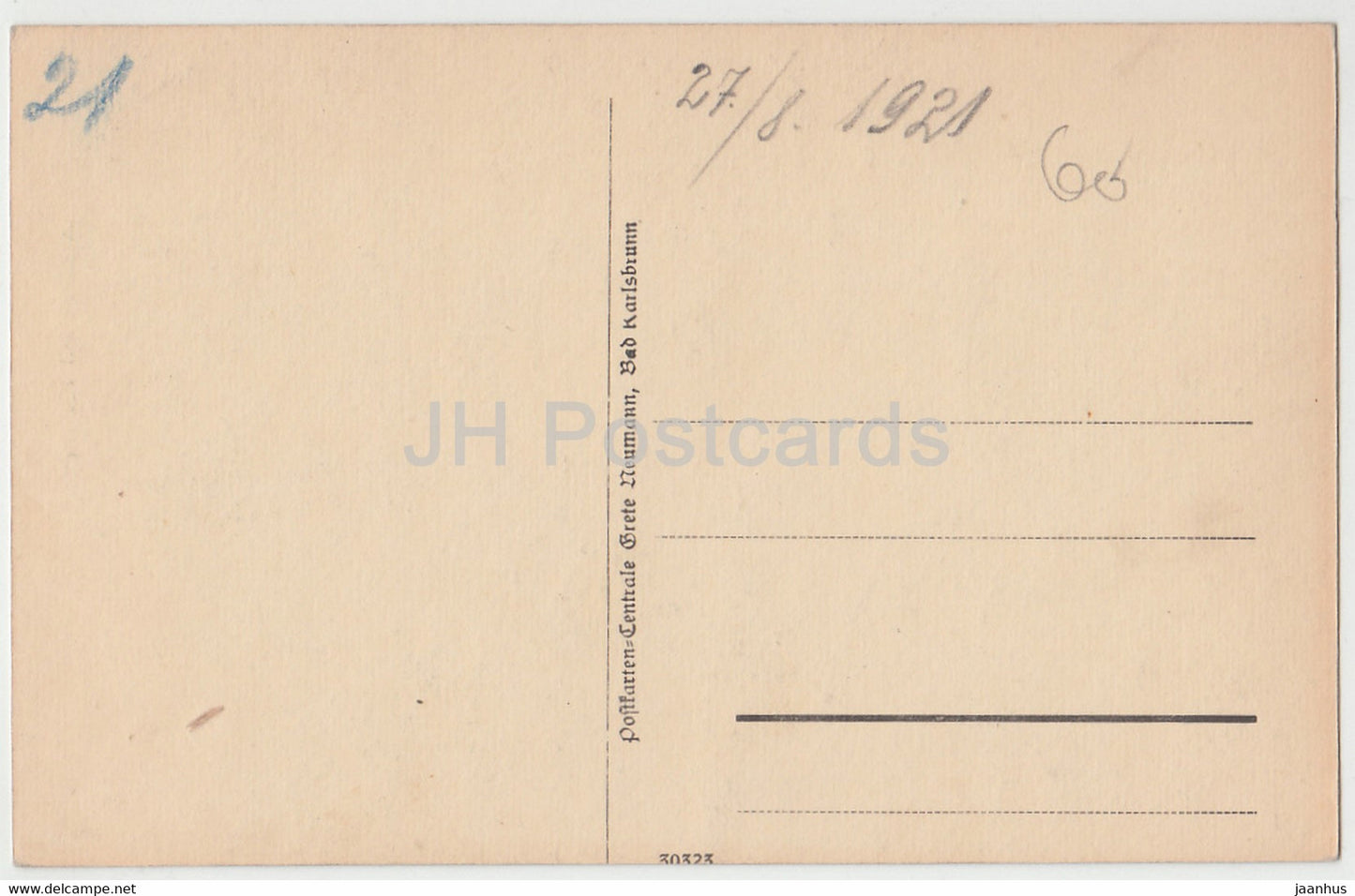 Altvater mit Warthe - Kurort Karlsbrunn - Karlova Studanka - alte Postkarte - 1921 - Tschechien - gebraucht